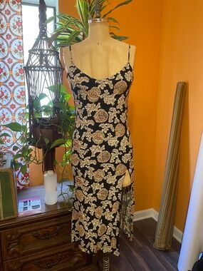 Reformation midi paisley woven dress with slit